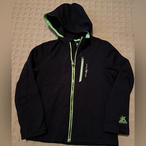 ZeroXposur outdoor jacket/coat in black with green accents in boys size 10/12